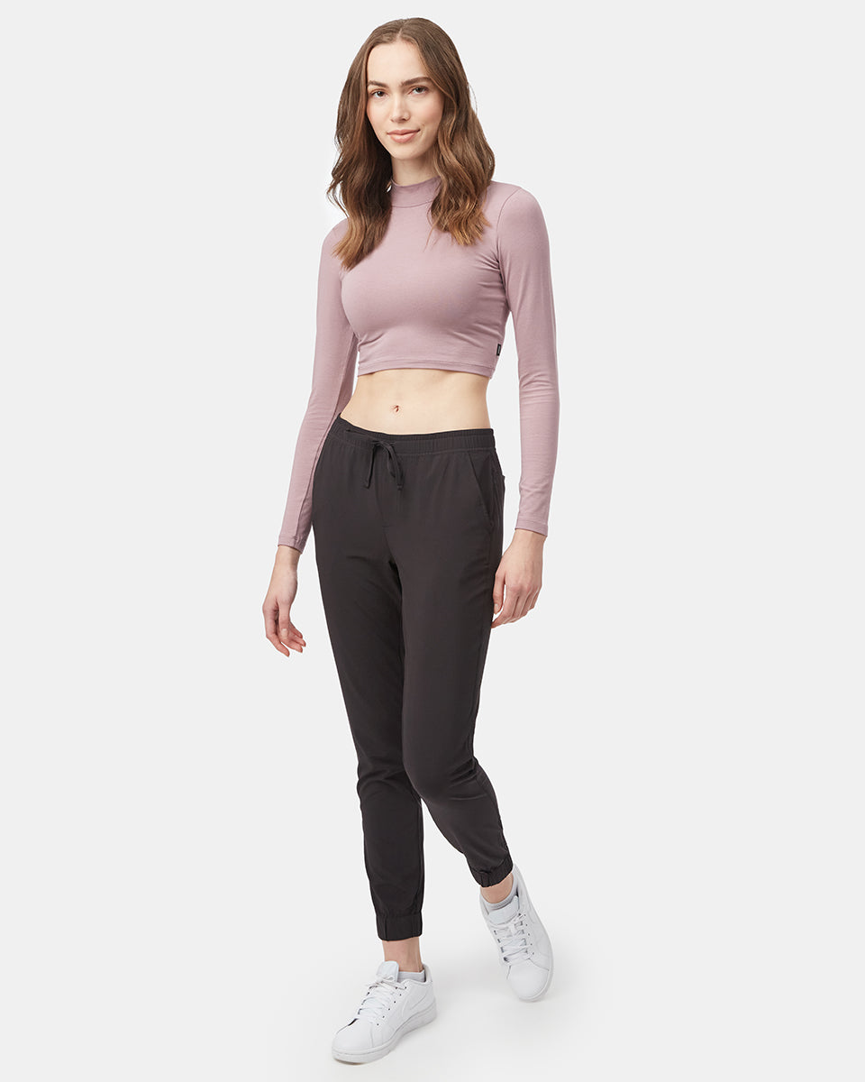 Mockneck Longsleeve Crop