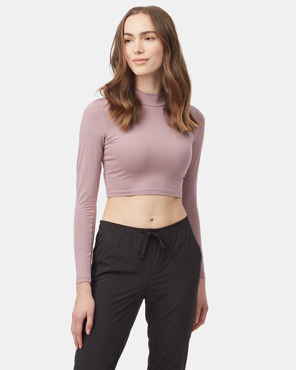 Mockneck Longsleeve Crop