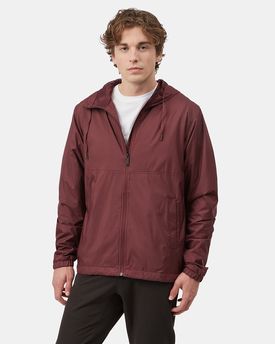 Purple Men's Recycled Zip Up Rain Jacket