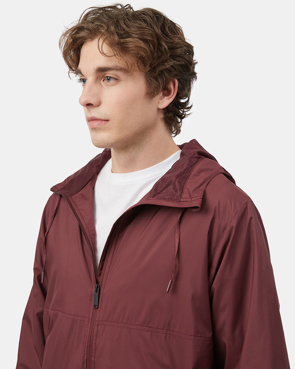 Purple Men's Recycled Zip Up Rain Jacket