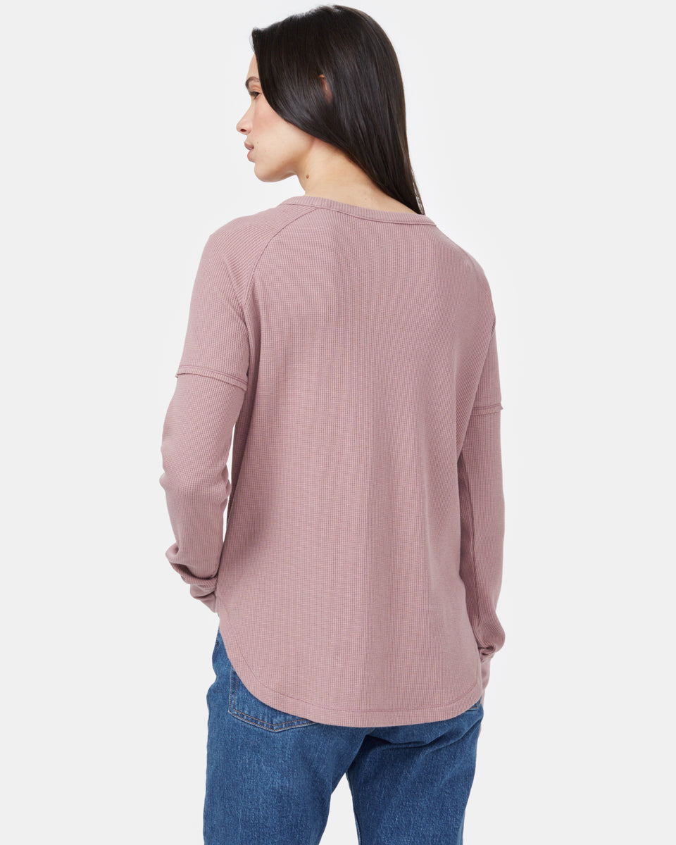 Purple Women's Waffle Knit Longsleeve Top