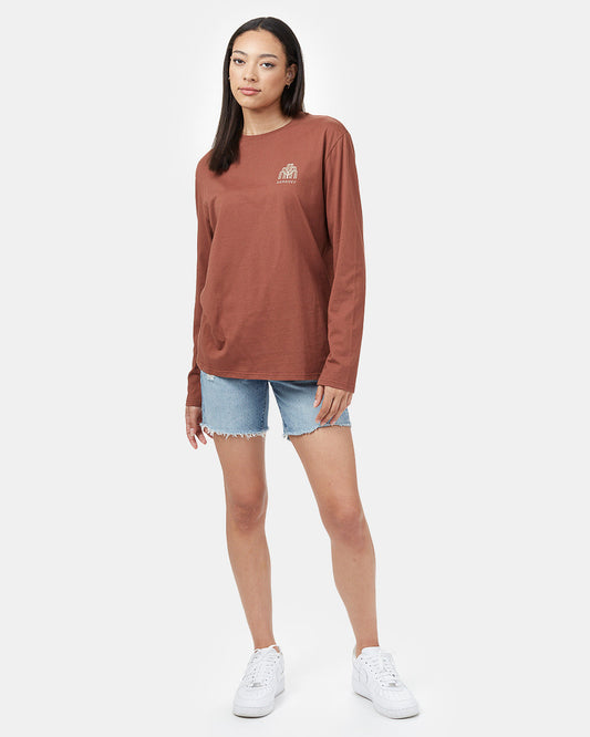 Red Organic Cotton Oversized Long Sleeve Top