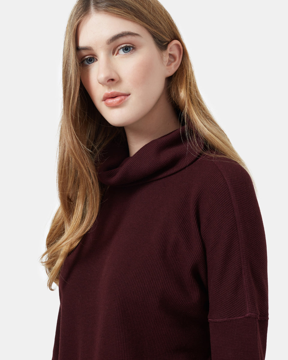 Red Women's Waffle Knit Sweater