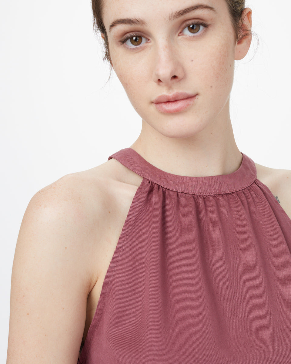 Red Womens Halterneck Summer Dress