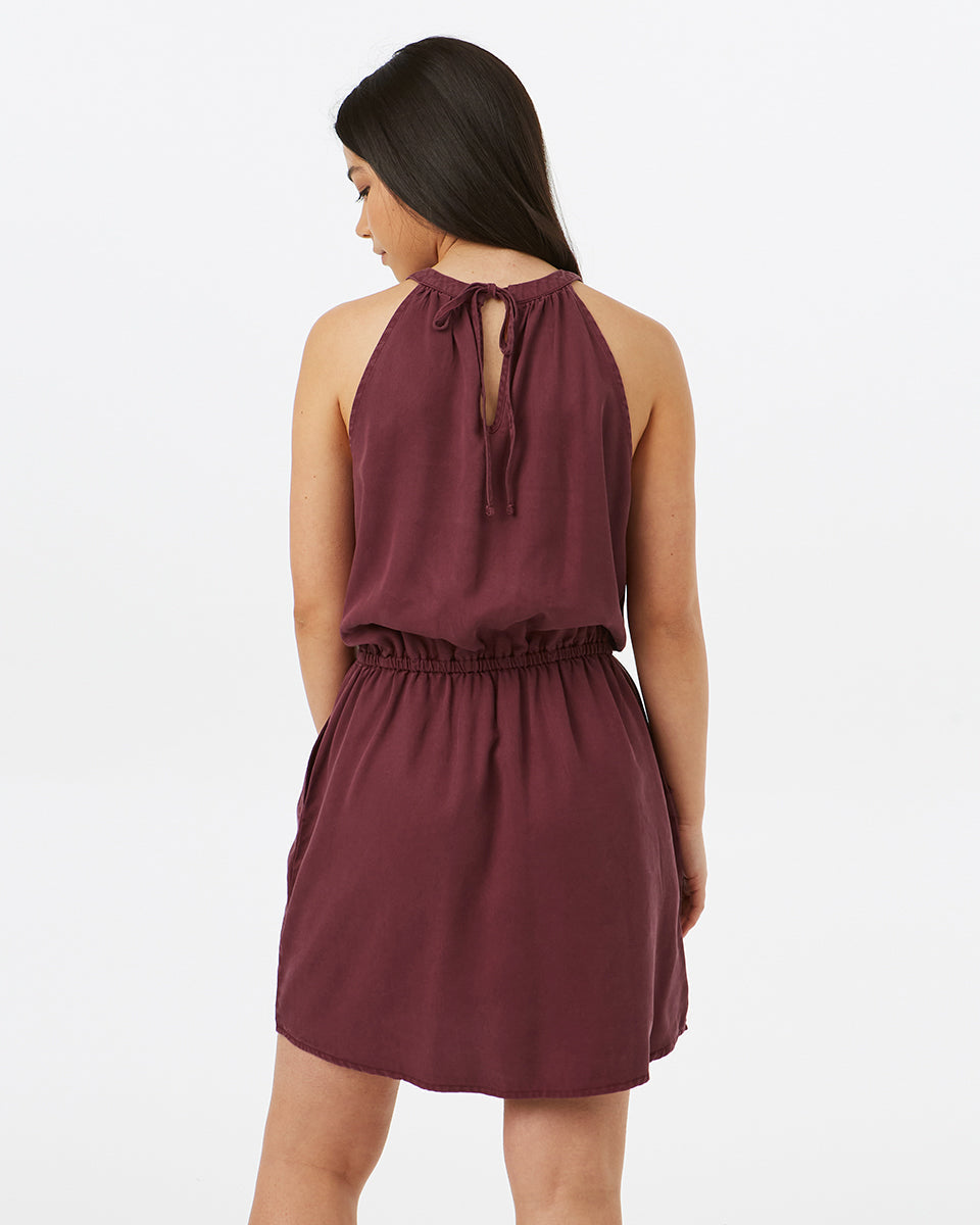 Red Womens Halterneck Summer Dress