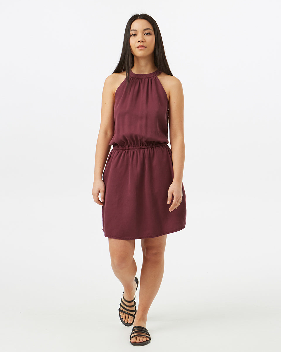 Red Womens Halterneck Summer Dress