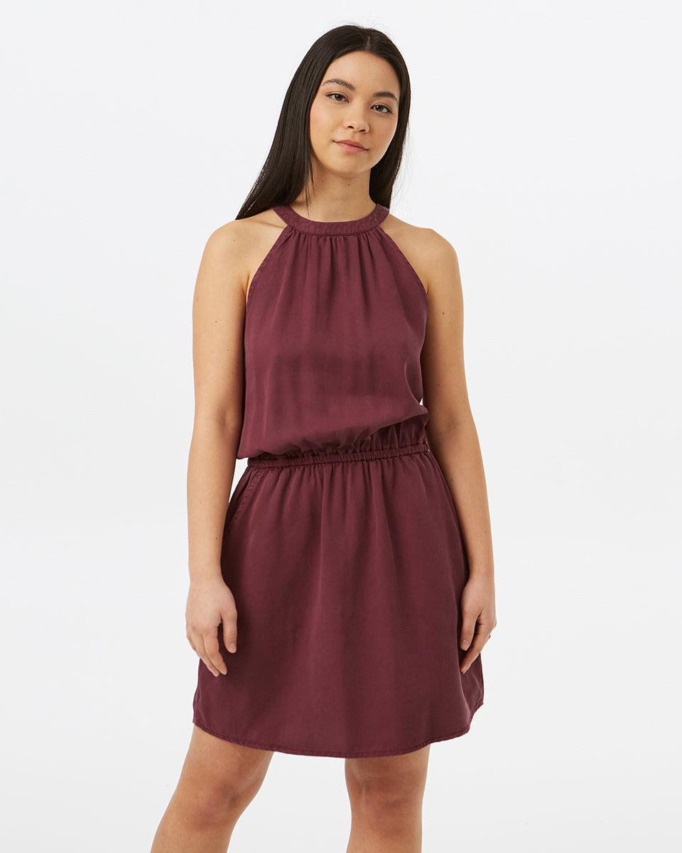 Red Womens Halterneck Summer Dress