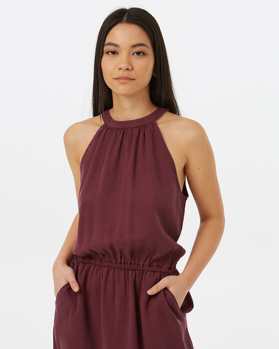 Red Womens Halterneck Summer Dress