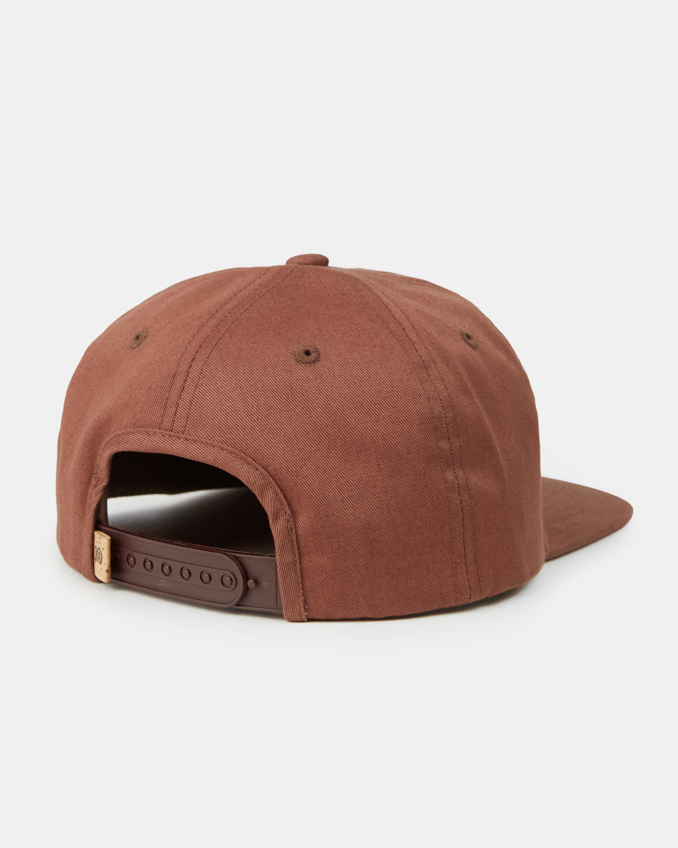 Red Adjustable Organic Cotton Flat-Brim Cap