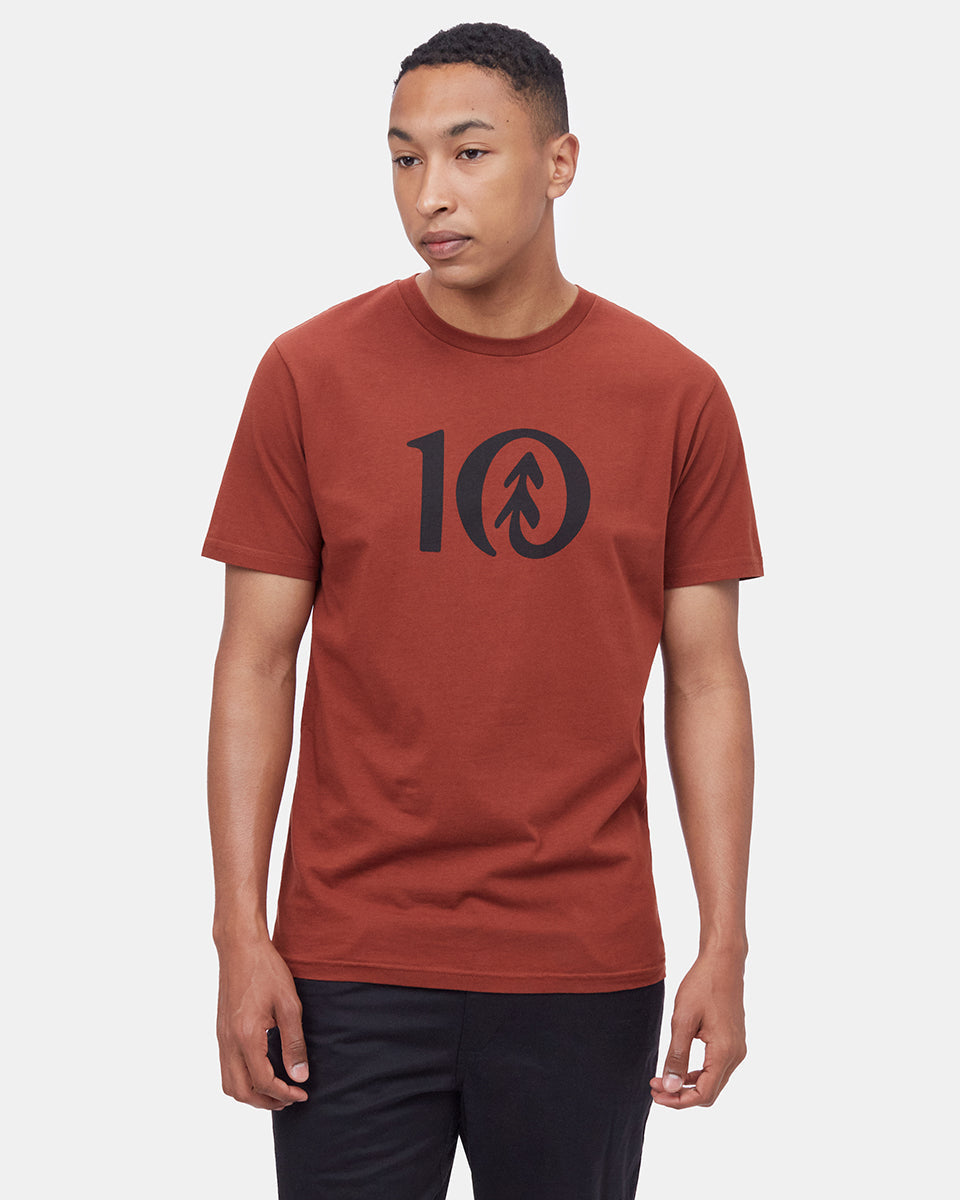 Red Crew Neck Graphic Tee