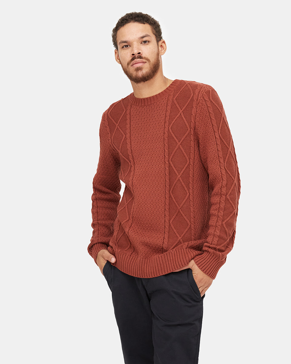 Red Men's Organic Cotton Knit Jumper