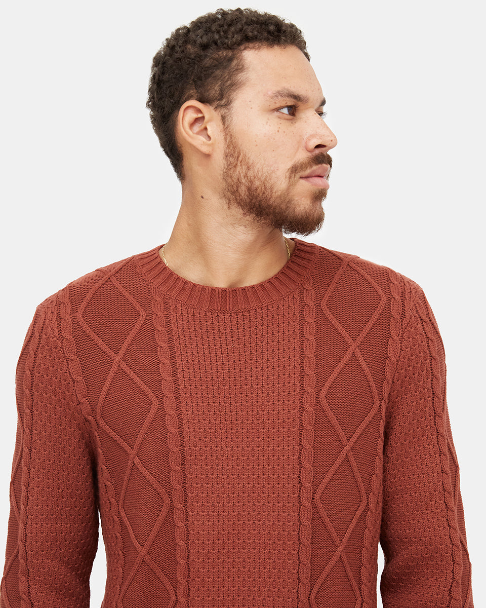 Red Men's Organic Cotton Knit Jumper