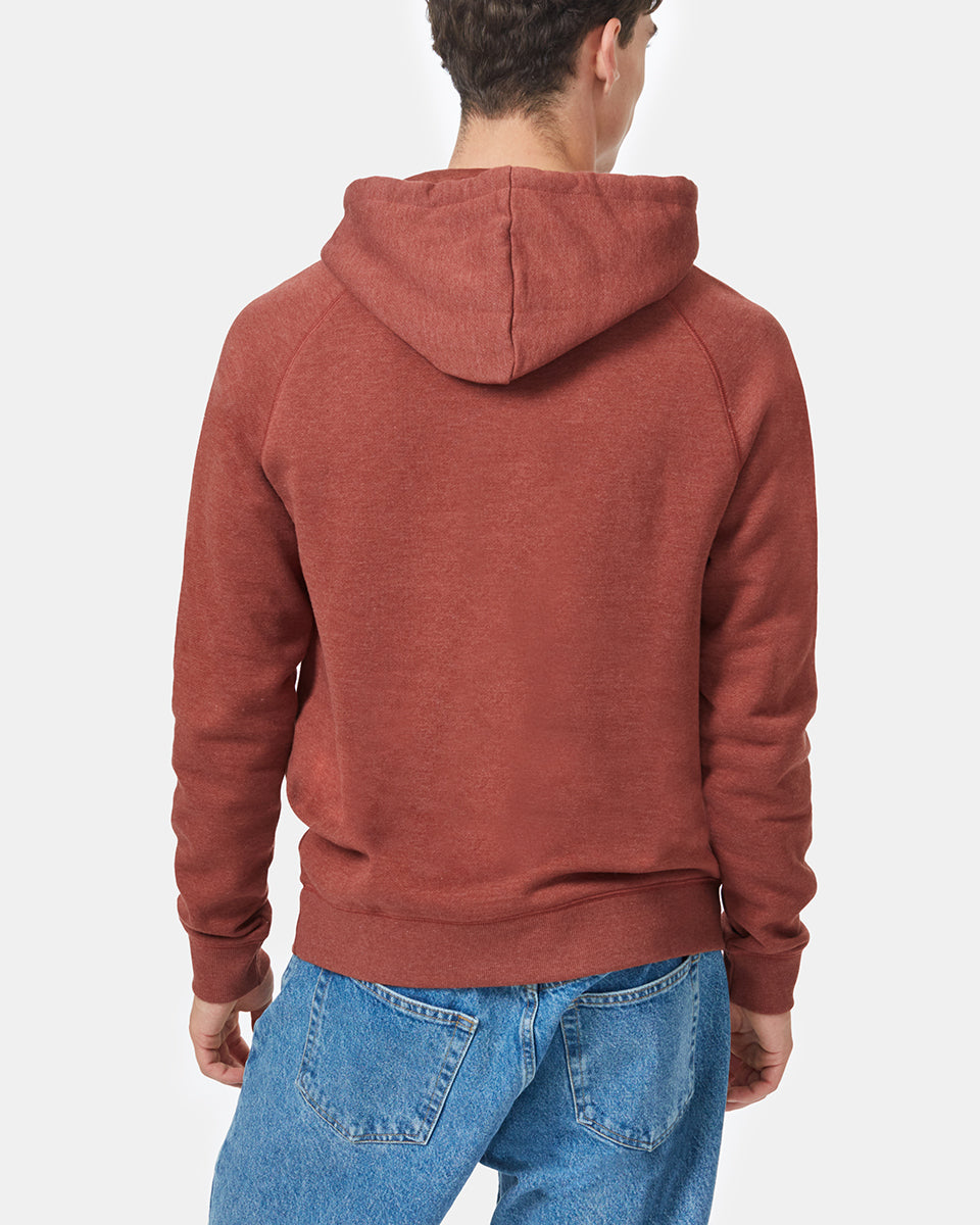 Red Organic Cotton Button Hoodie