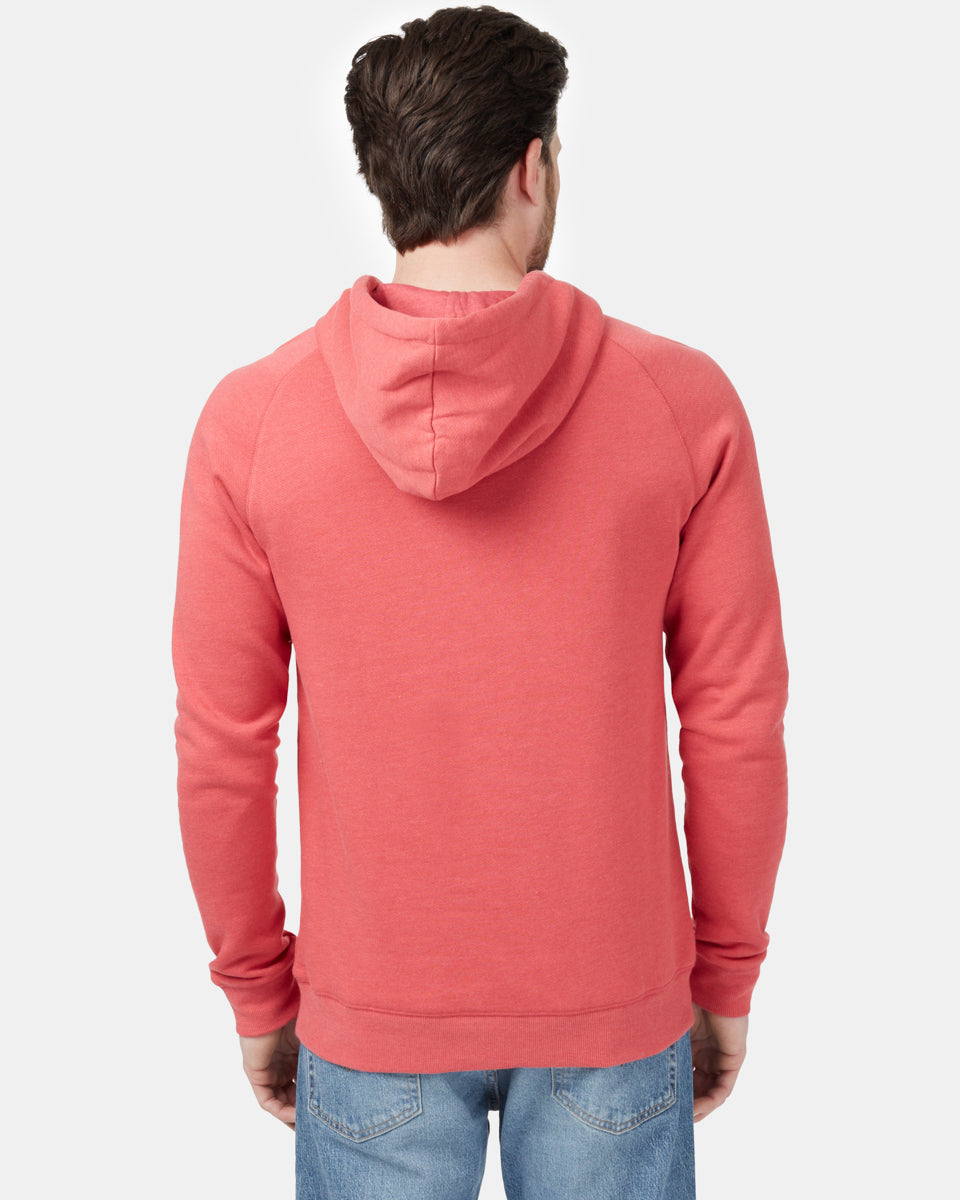 Red Organic Cotton Button Hoodie