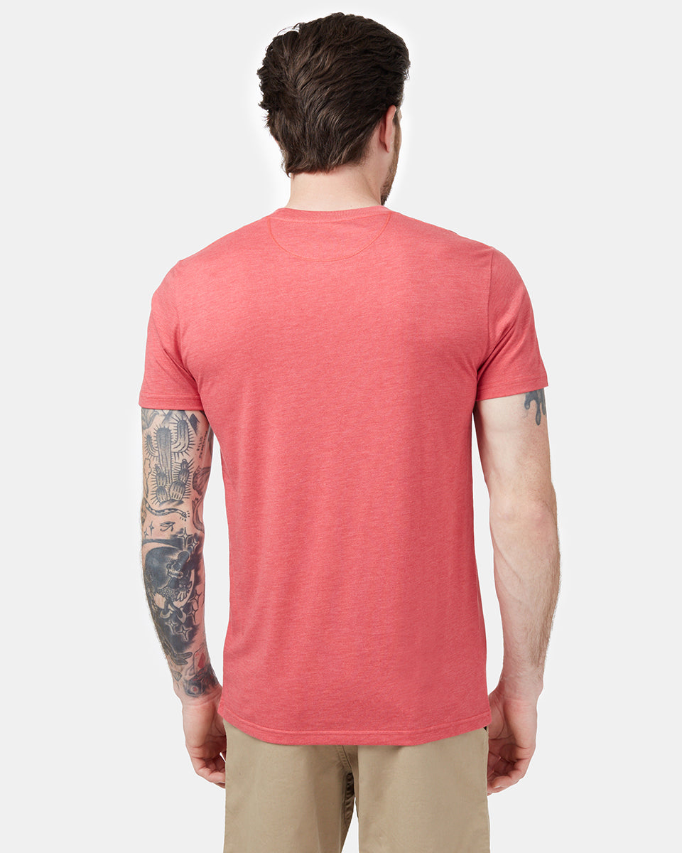 Red Recycled Polyester Crew Neck Tee
