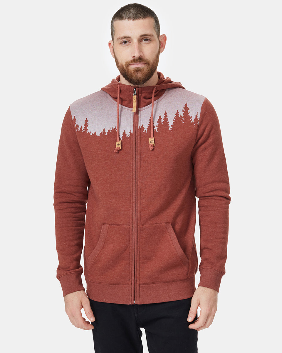 Red Tree Graphic Zip Up Hoodie