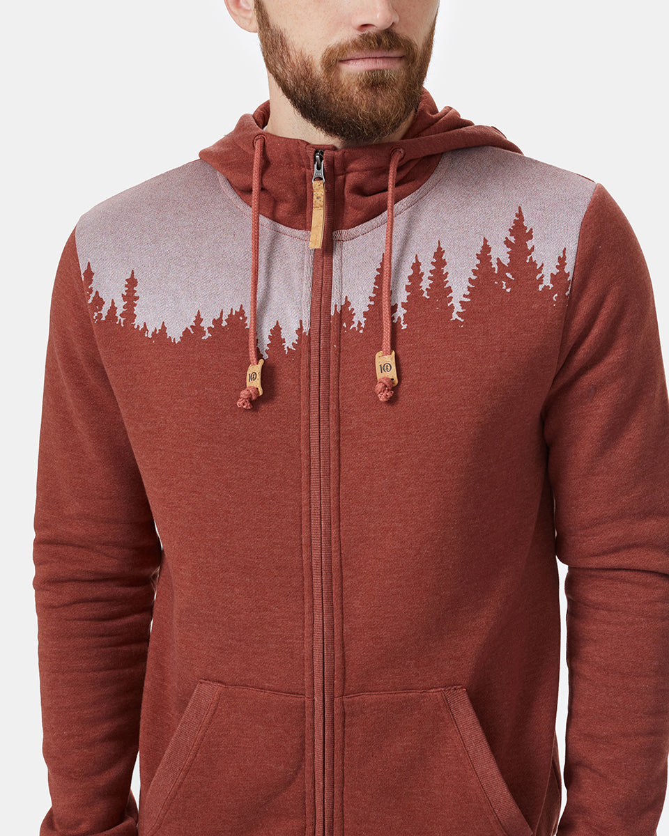 Red Tree Graphic Zip Up Hoodie