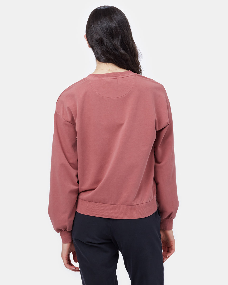 Red Women's Balloon Sleeve Pullover