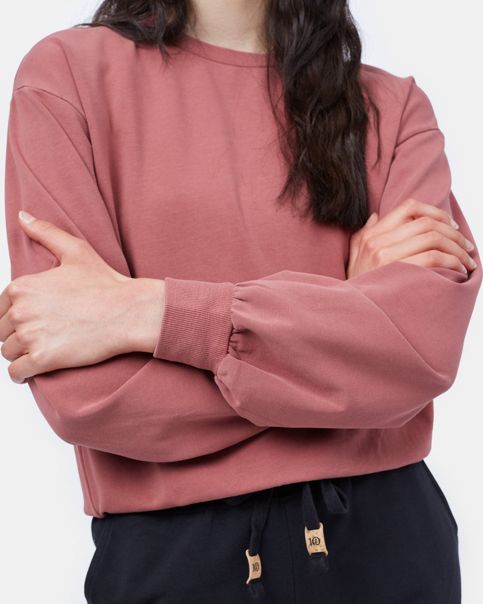 Red Women's Balloon Sleeve Pullover