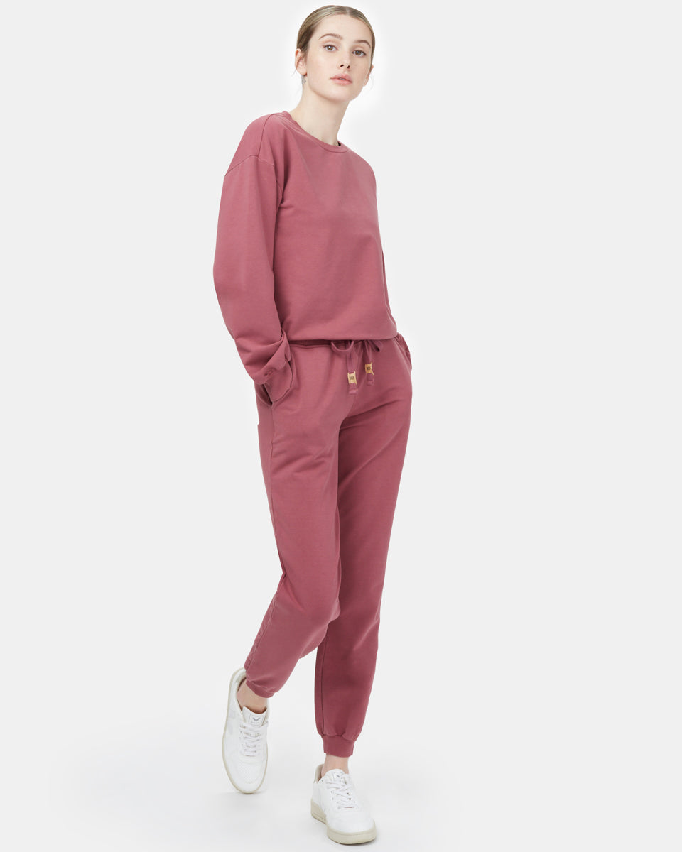 Red Women's Balloon Sleeve Pullover