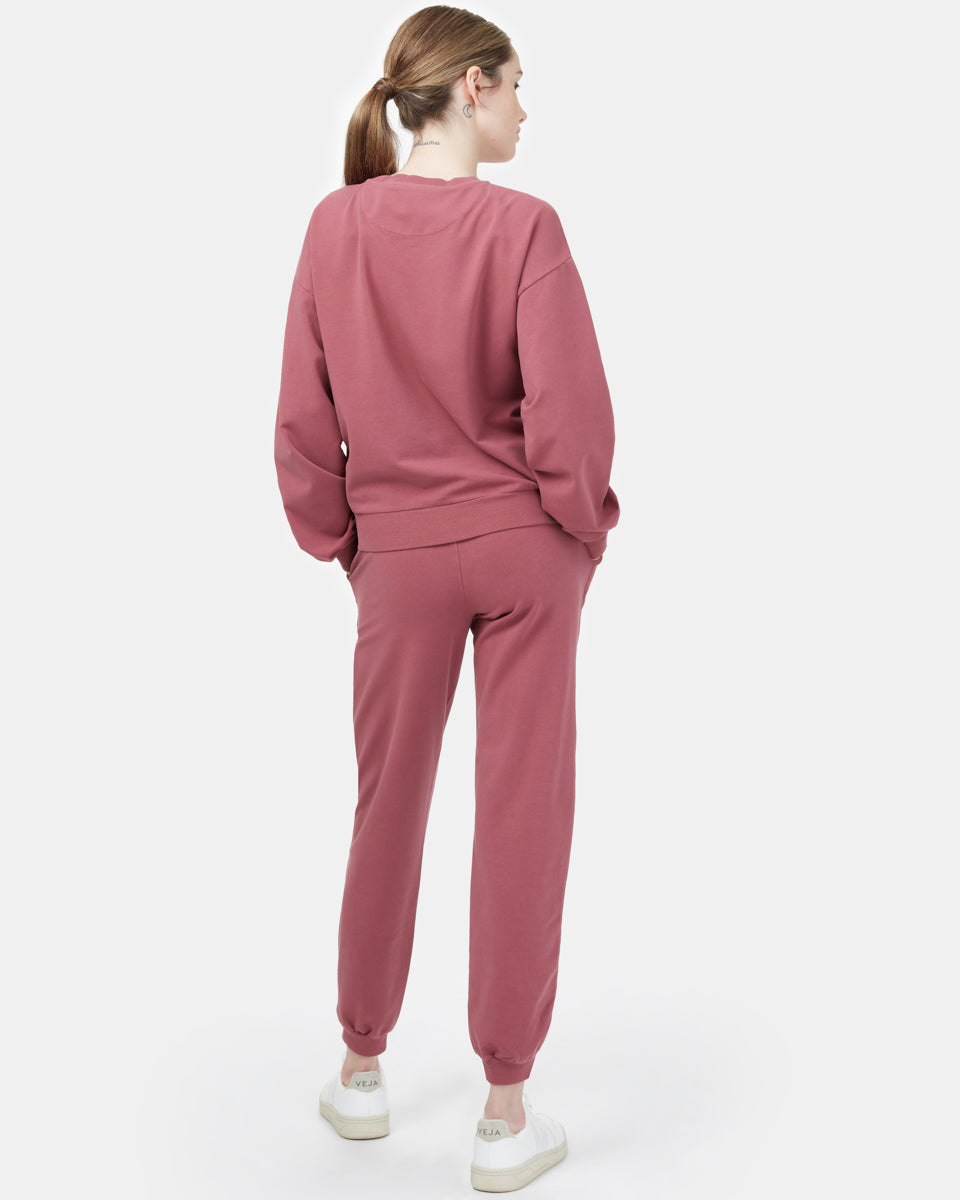 Red Women's Balloon Sleeve Pullover