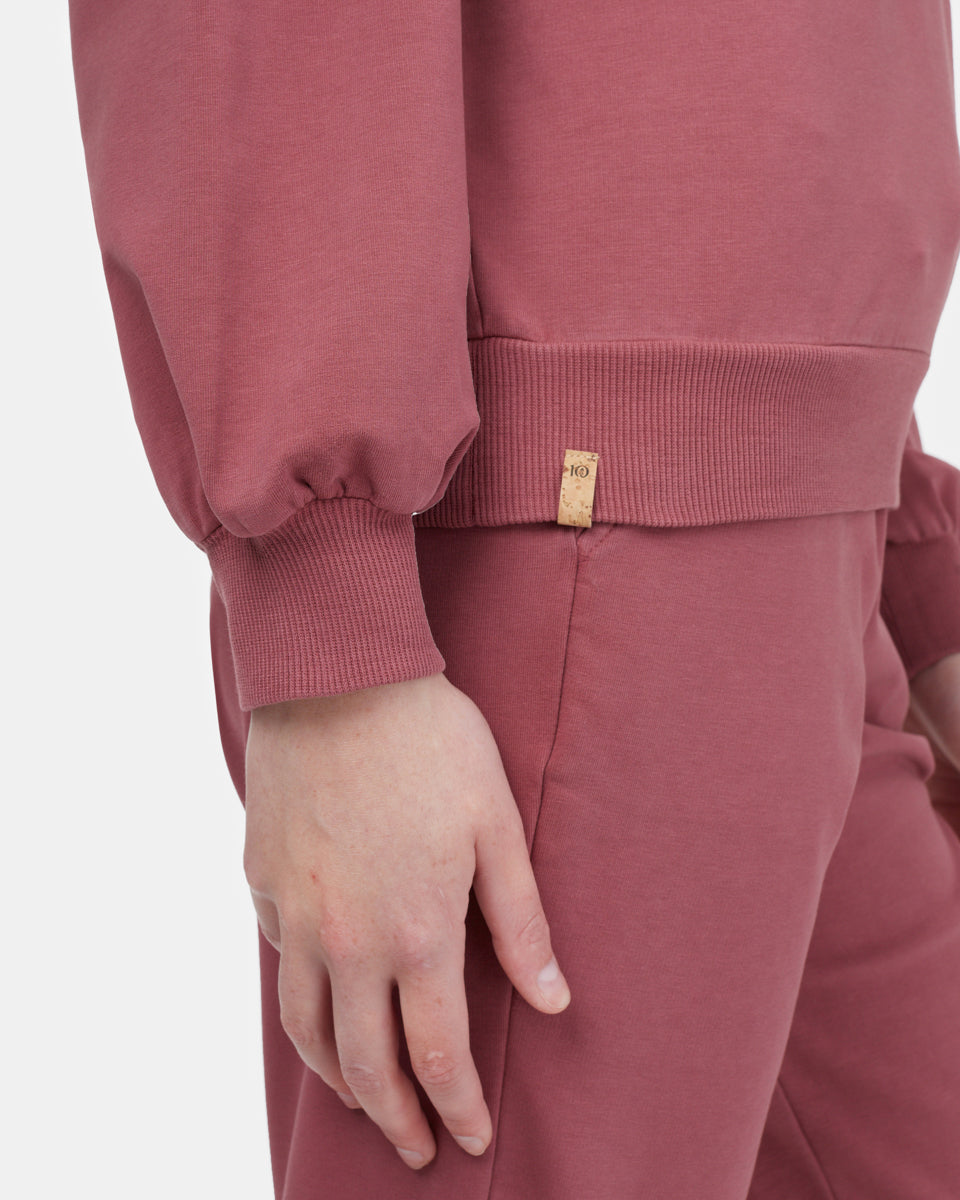 Red Women's Balloon Sleeve Pullover