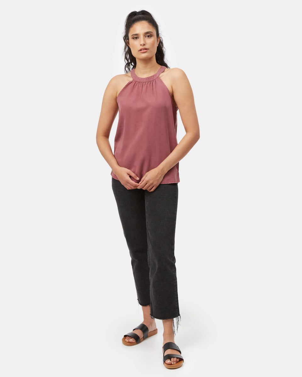 Red Women's Halter Neck Tank Top 