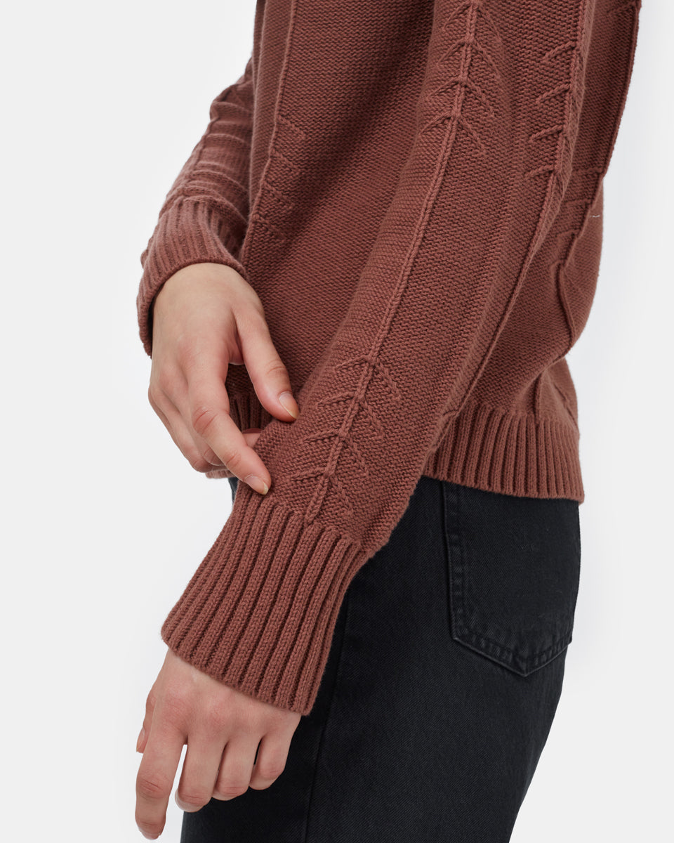Red Women's Knit Wool Ribbed Jumper