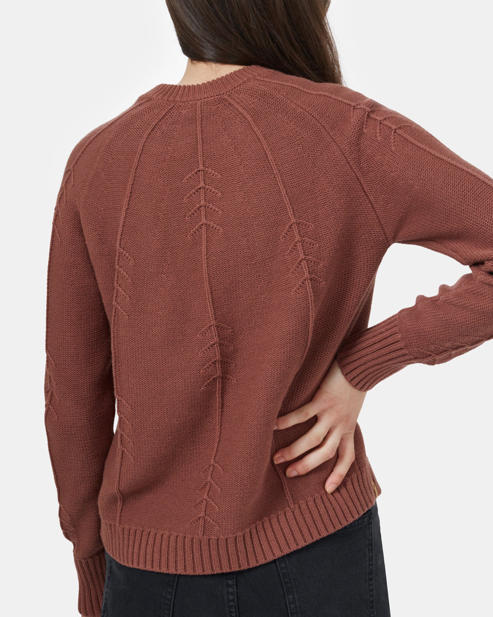 Red Women's Knit Wool Ribbed Jumper