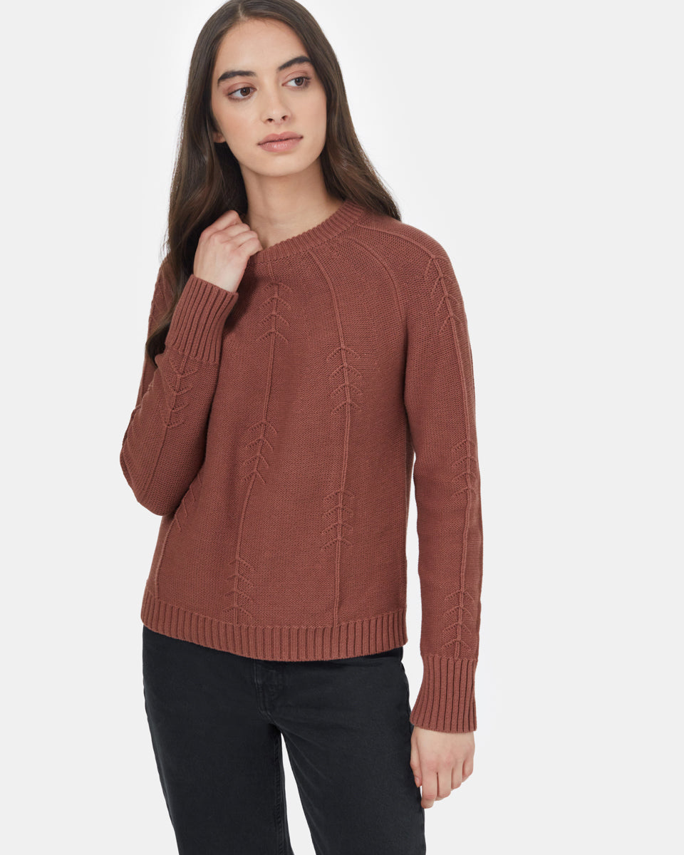 Red Women's Knit Wool Ribbed Jumper