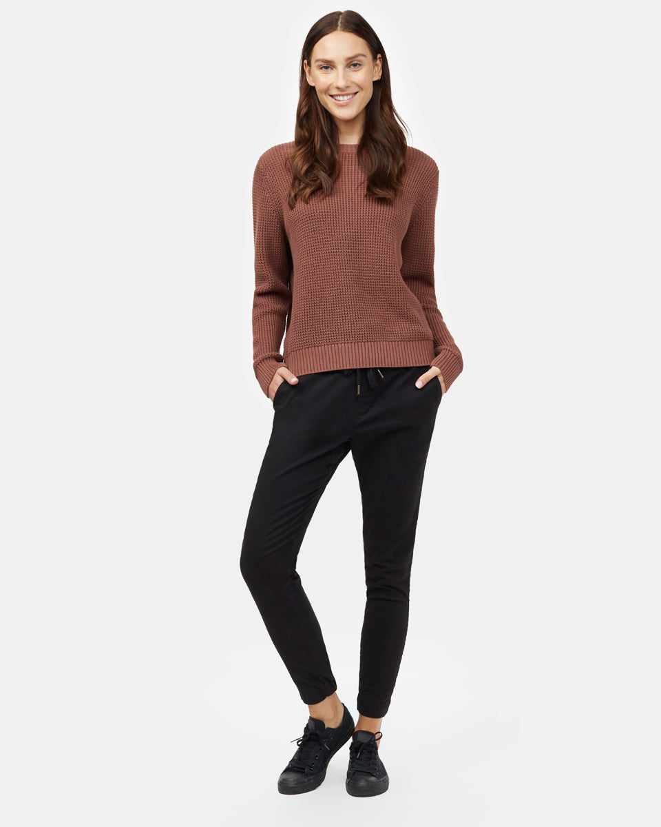Red Women's Organic Cotton Knit Sweater