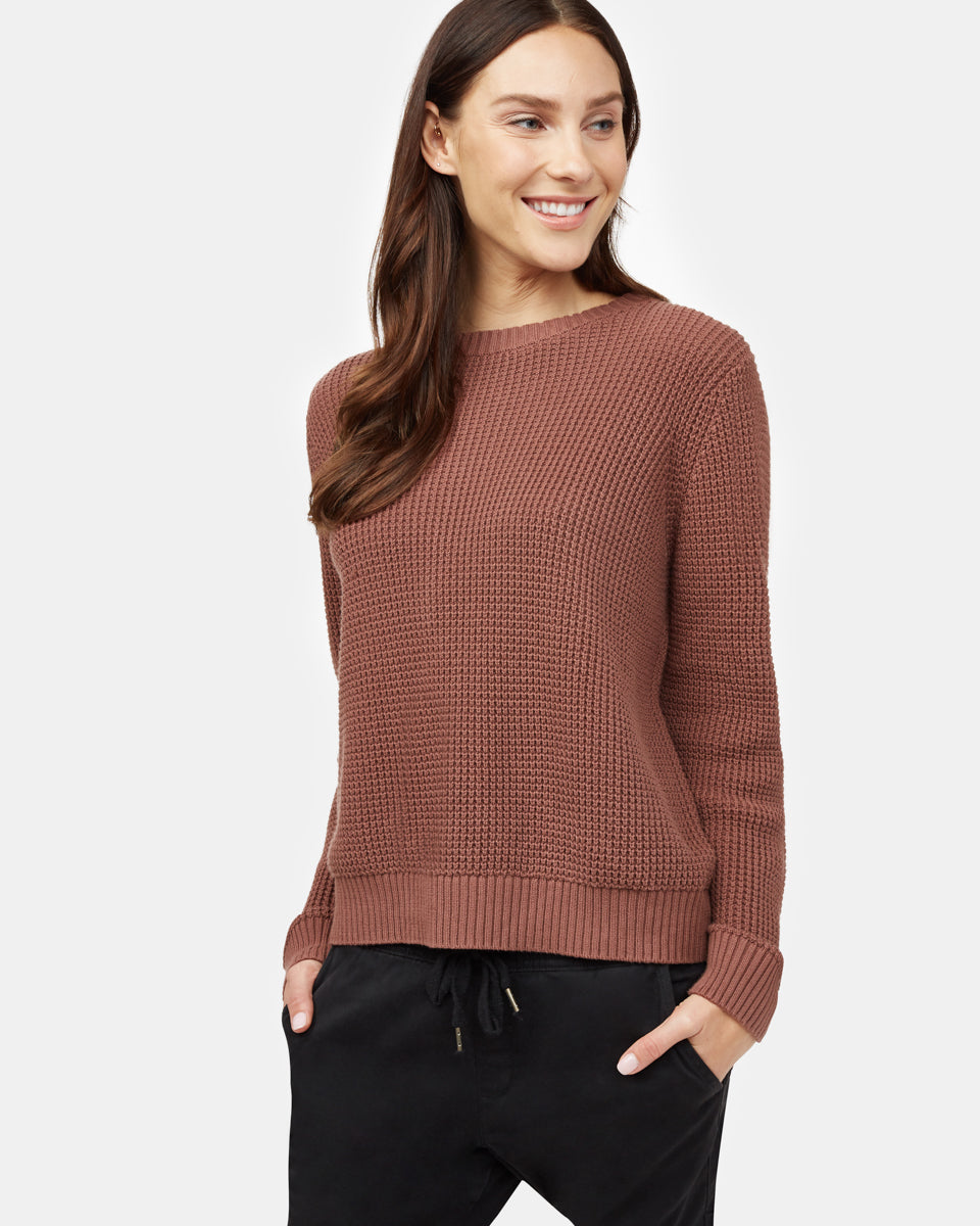 Red Women's Organic Cotton Knit Sweater