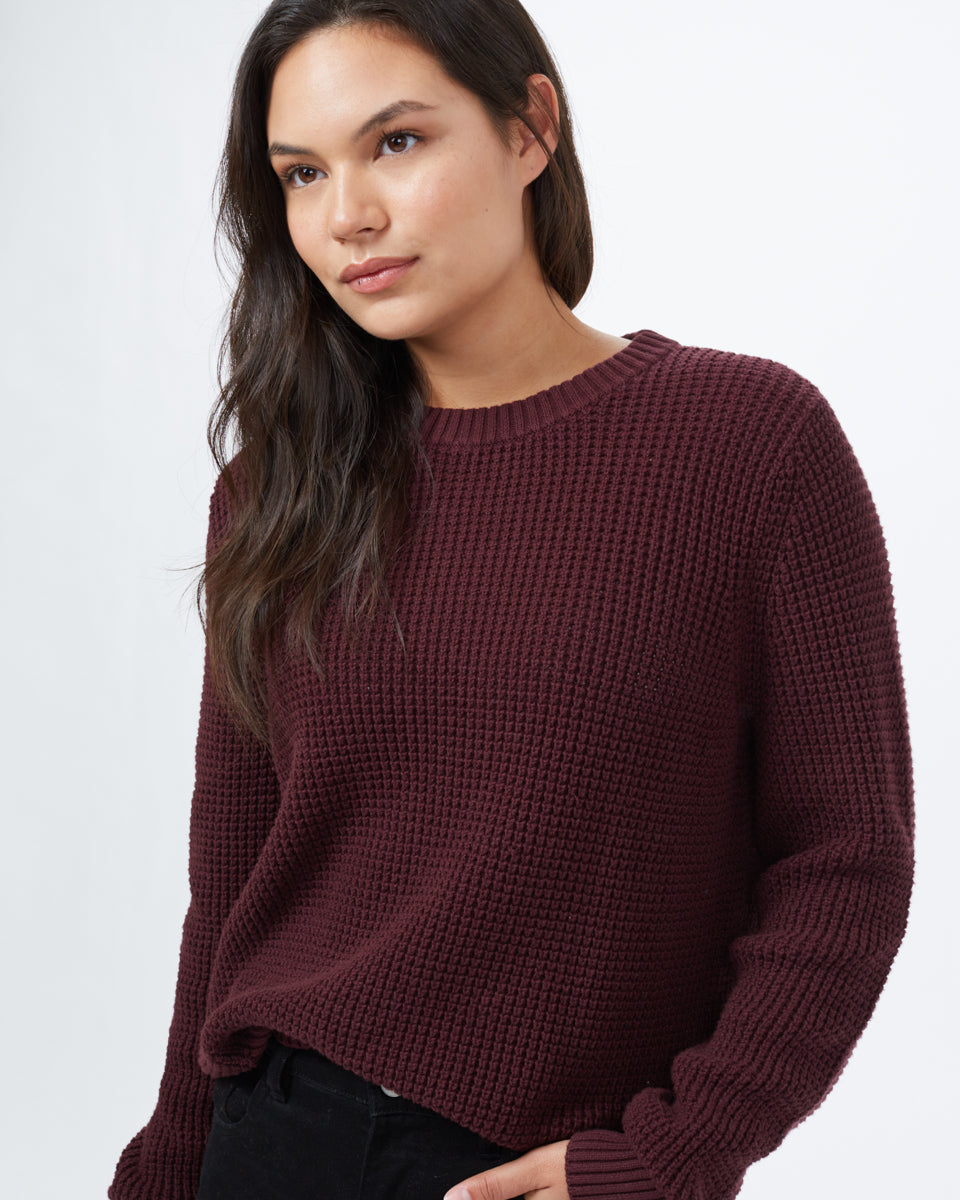 Red Women's Organic Cotton Knit Sweater