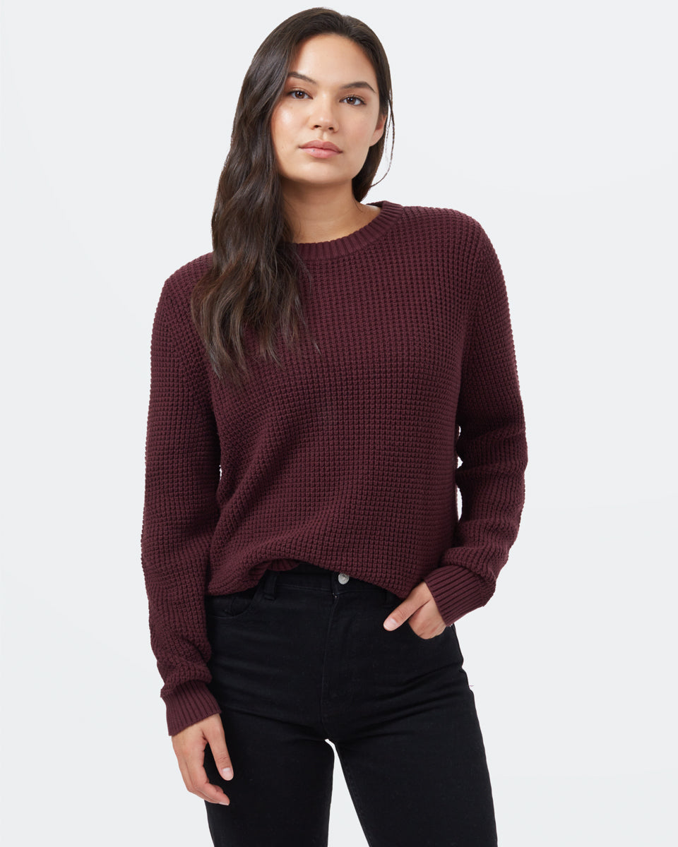 Red Women's Organic Cotton Knit Sweater