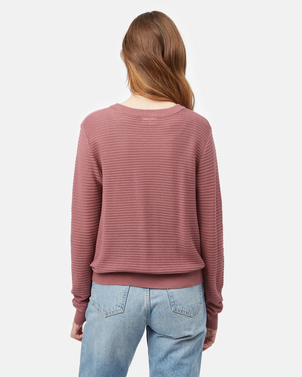 Red Women's Organic Ribbed Sweater