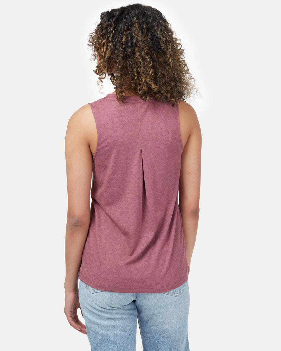 Red Women's Recycled V-Neck Tank Top