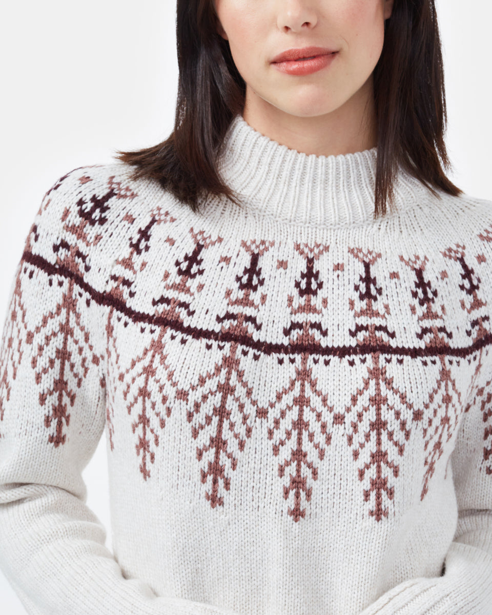 Red,White Women's Graphic Knit Wool Jumper