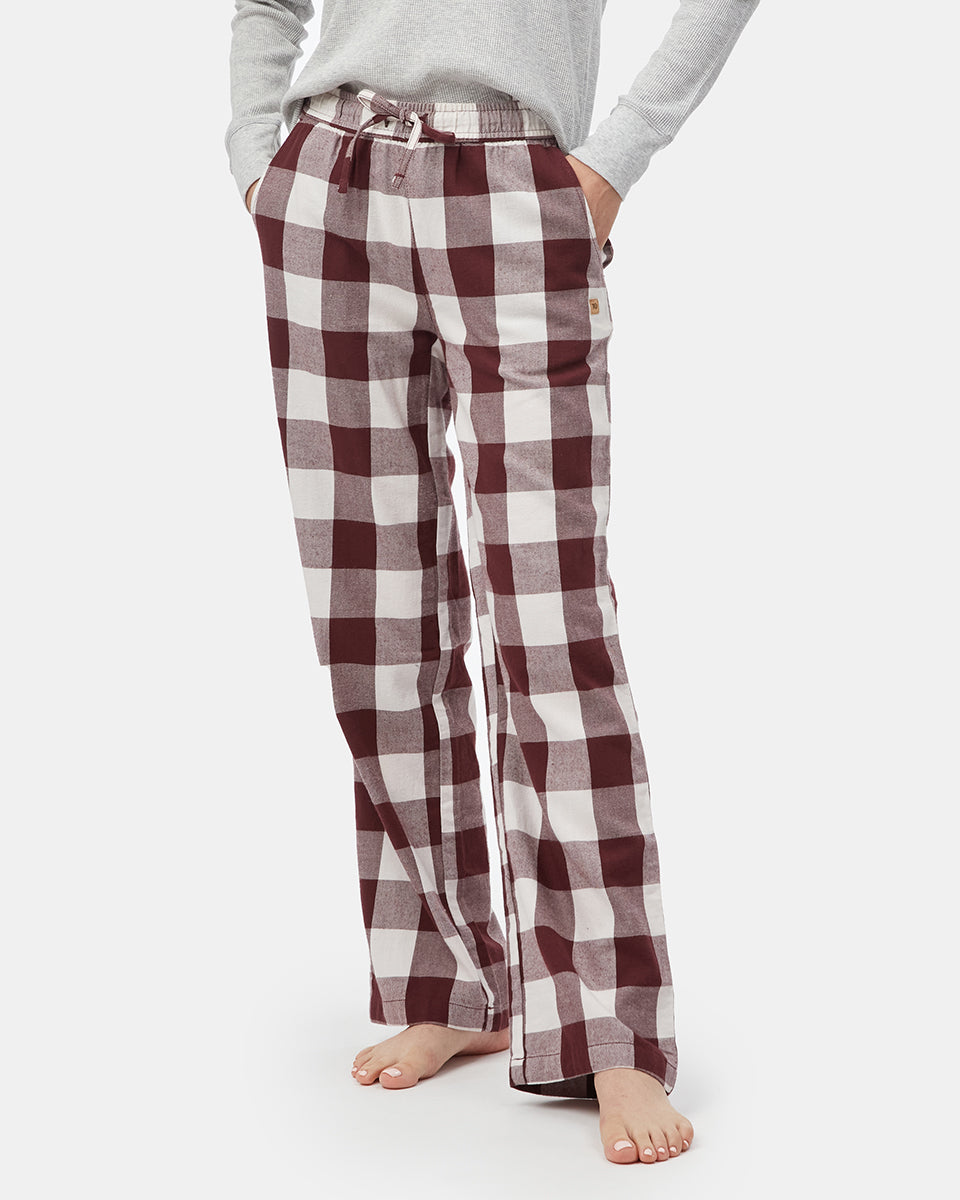 Red,White Women's Plaid Pajama Pants