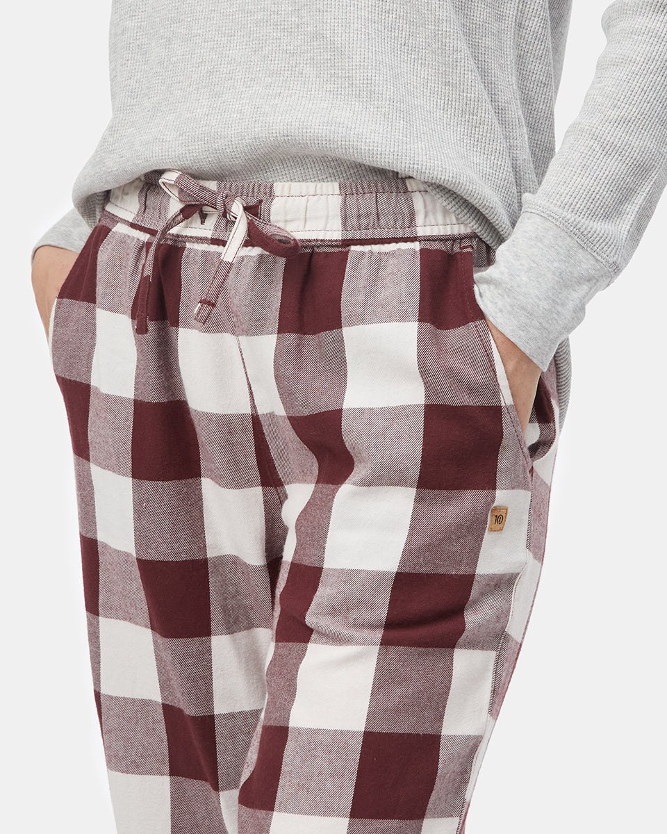Red,White Women's Plaid Pajama Pants