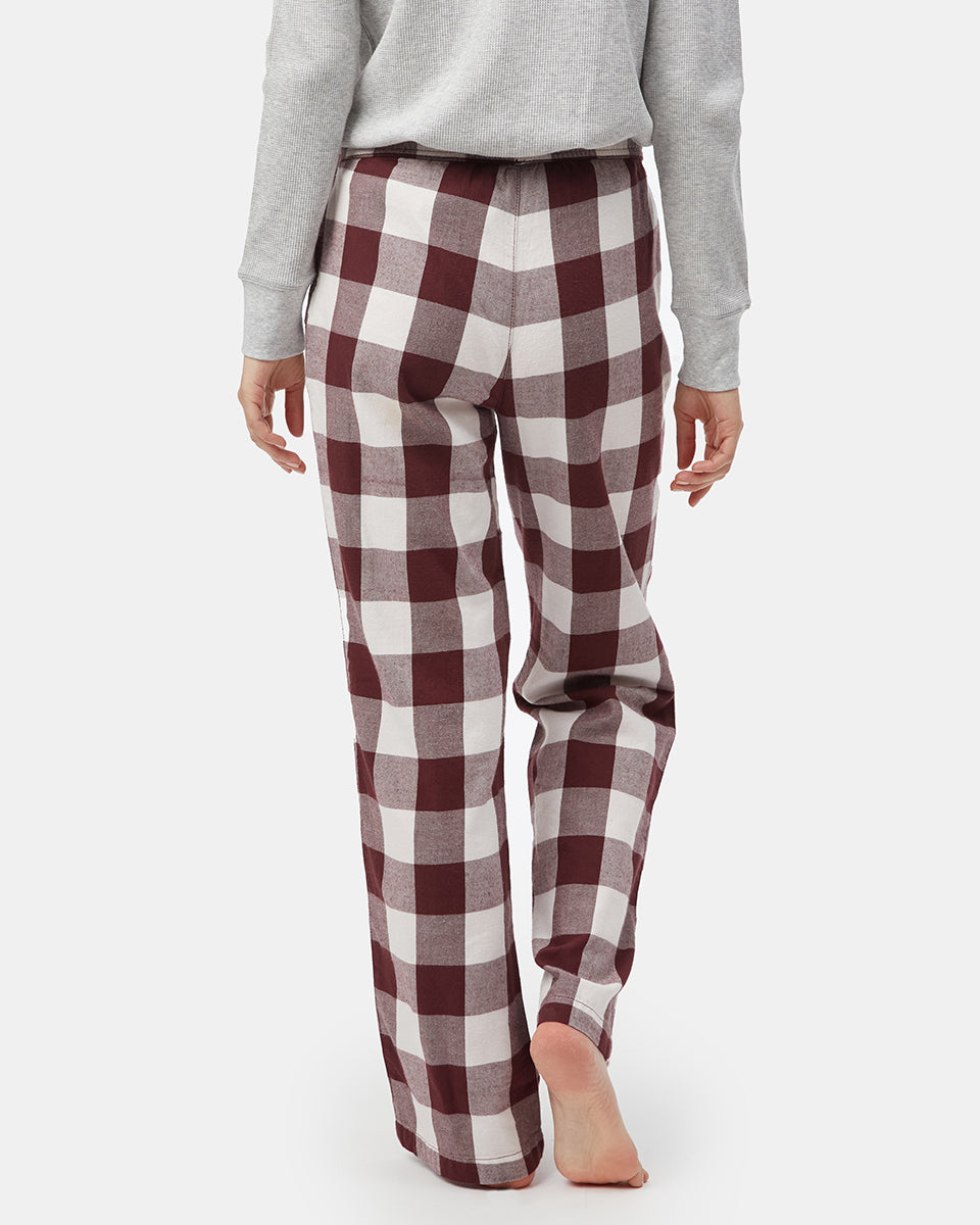 Red,White Women's Plaid Pajama Pants
