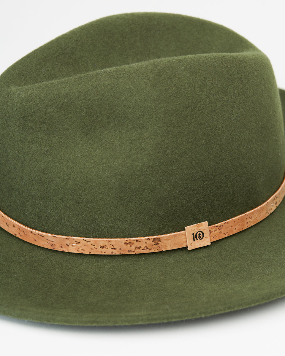 Green Recycled Wool Fedora