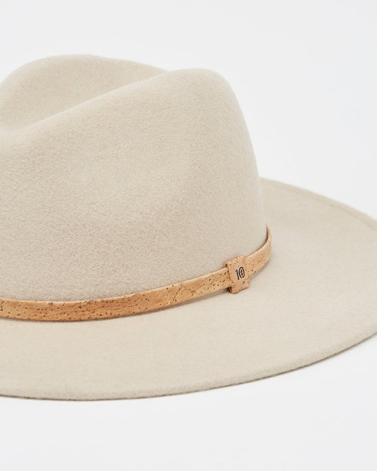 Gray,White Recycled Wool Fedora