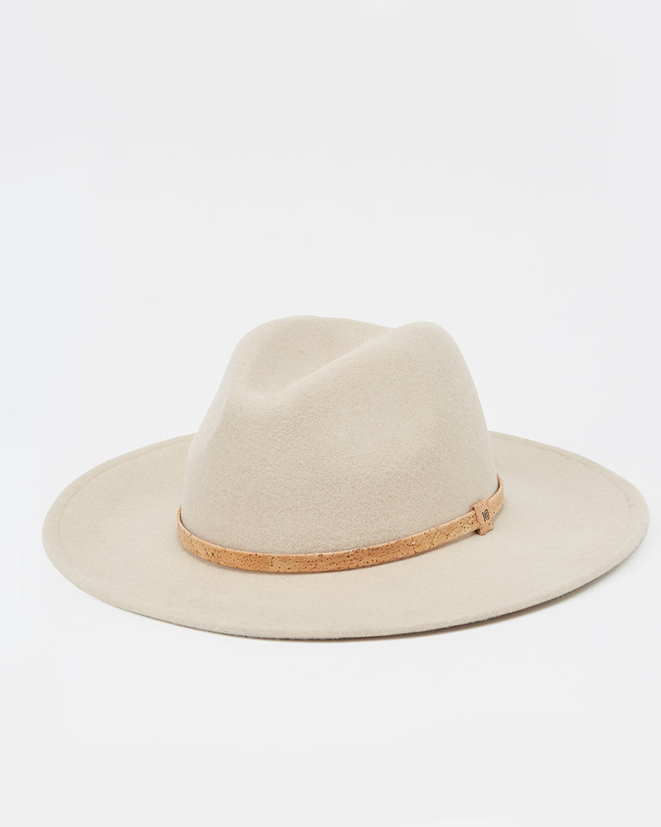 Gray,White Recycled Wool Fedora