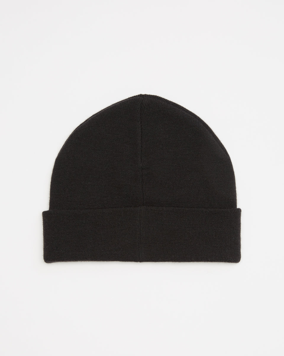 Black Merino Wool Toque Hat