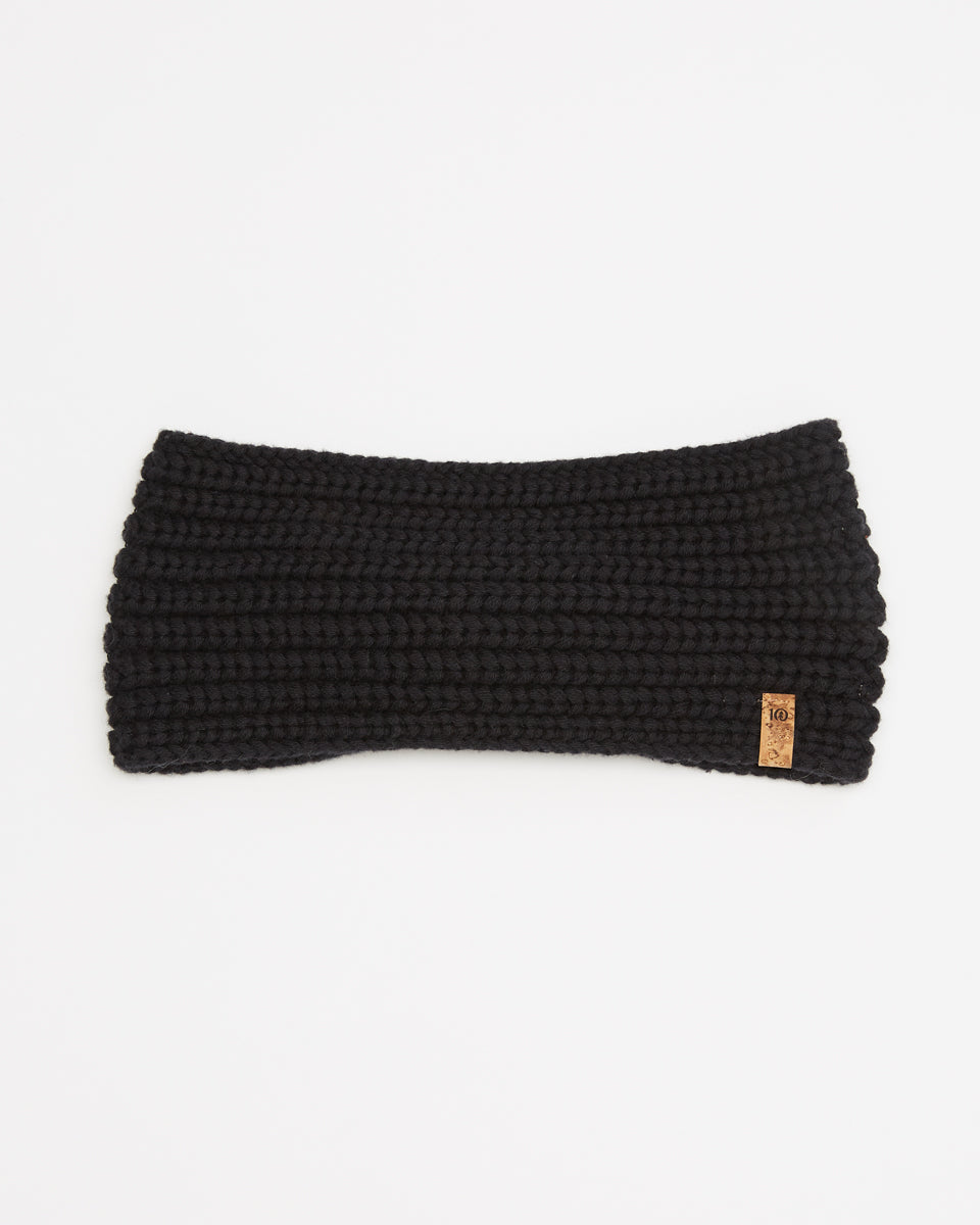 Black Organic Cotton Knit Hair Bandeau