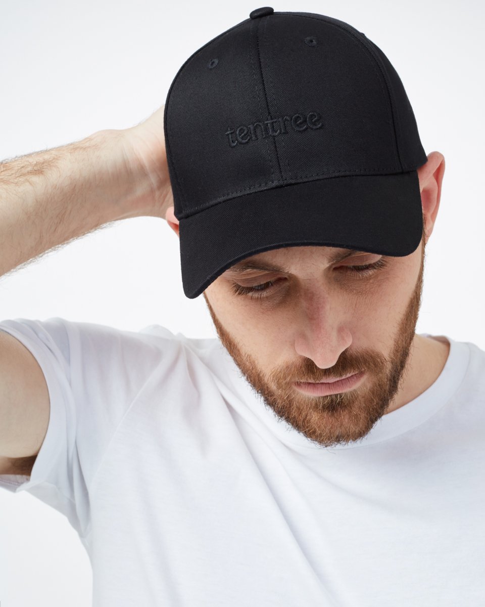 Black Adjustable Organic Cotton Baseball Cap