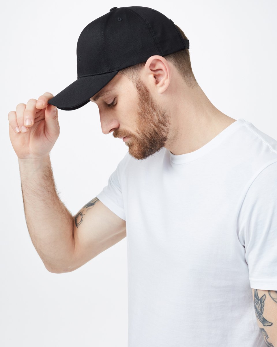 Black Adjustable Organic Cotton Baseball Cap