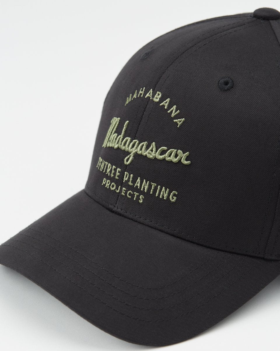 Black Adjustable Organic Cotton Baseball Cap