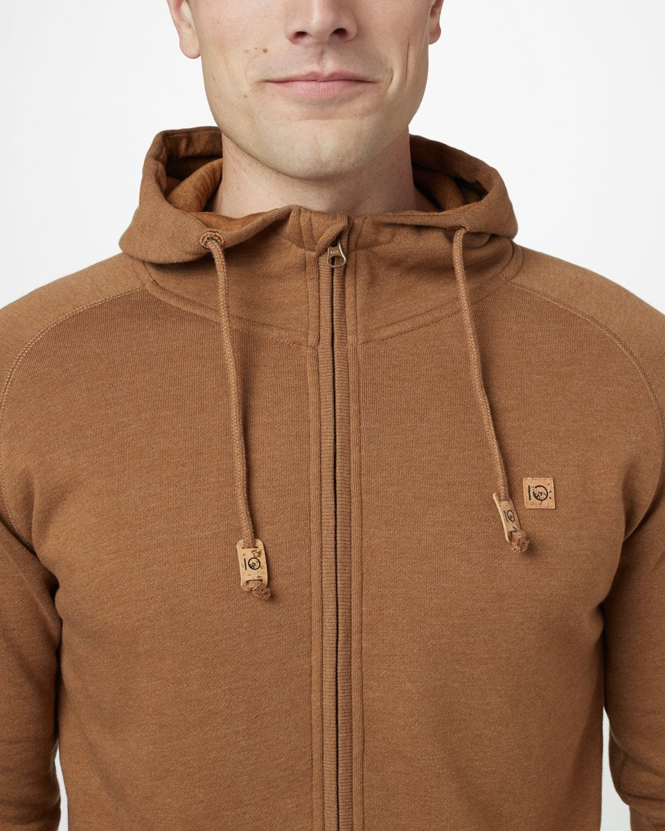 Brown Men's Eco-Friendly Zip-Up Hoodie