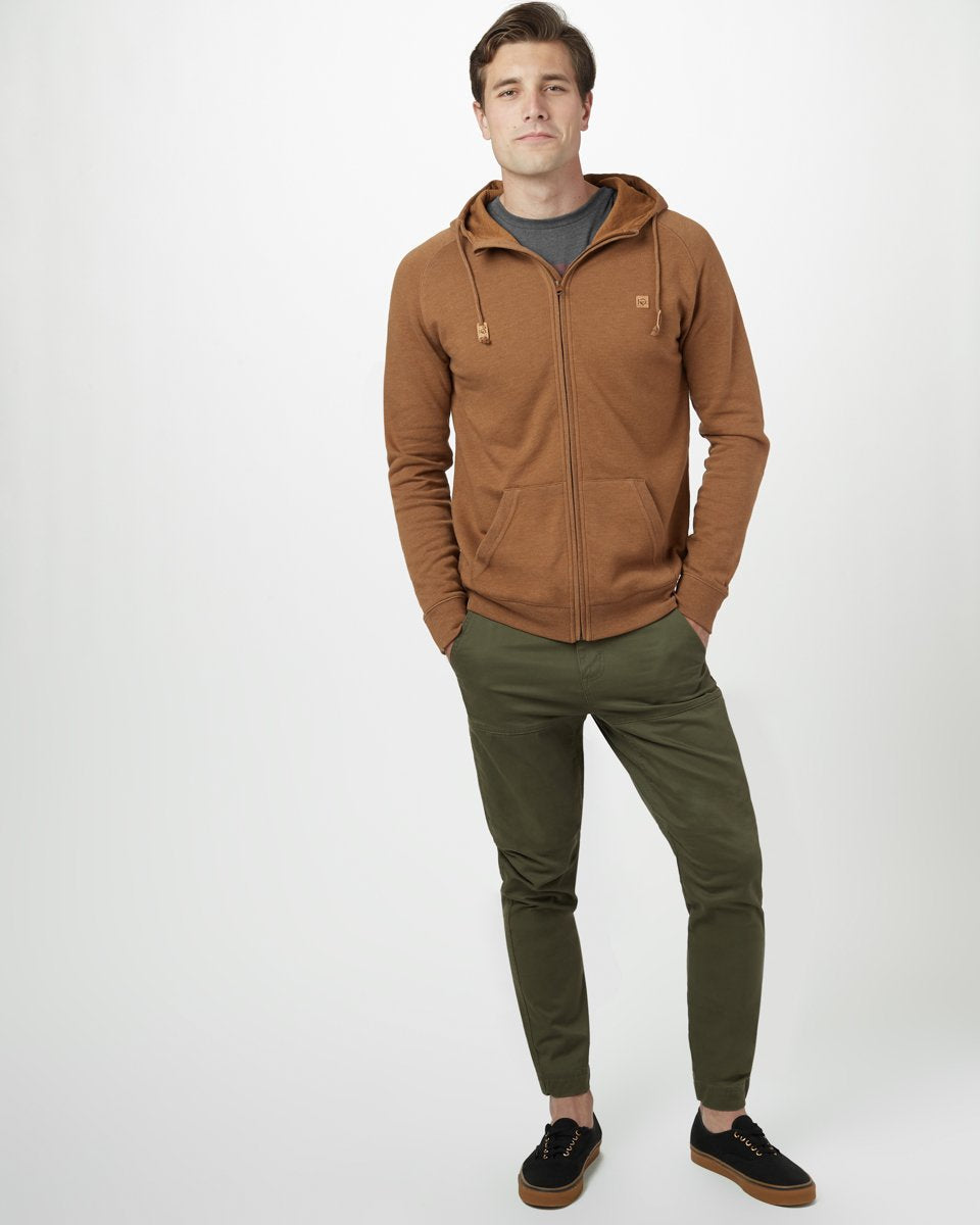 Brown Men's Eco-Friendly Zip-Up Hoodie